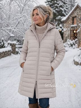 Ralph Lauren Light Beige Hooded Puffer Coat